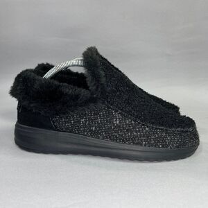 Hey Dude Denny Shoes Women's Size 10 Sparkling Black Slip On Ankle Boots